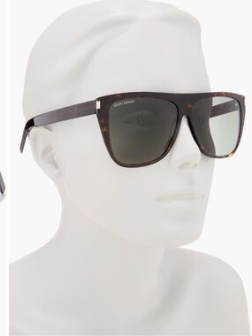 NWT YSL Saint Laurent Women’s 59 mm Square Sunglasses Tortoise